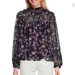Nwot French connection Diana Recycled Crinkle Long-Sleeved Blouse  M